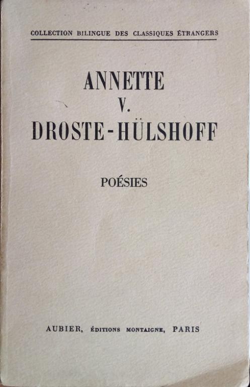 VON DROSTE-HÜLSHOFF Annette, Poésies